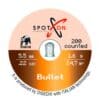 Spoton Bullet Pellets (5.5 mm, 1.6 g, 200 pcs.)