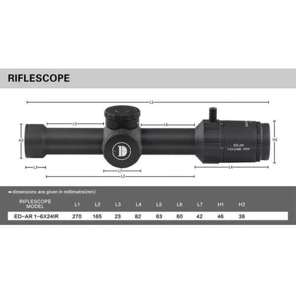 Riflescope Discovery Optics ED-AR 1-6×24 IR FFP (30 mm, illuminated)