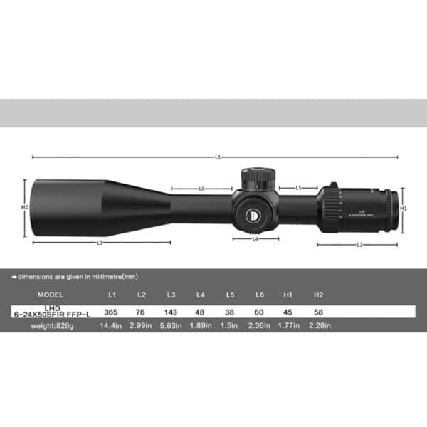 Riflescope Discovery Optics LHD 6-24×50 SFIR FFP-Z Zero-Stop (30 mm, illuminated)