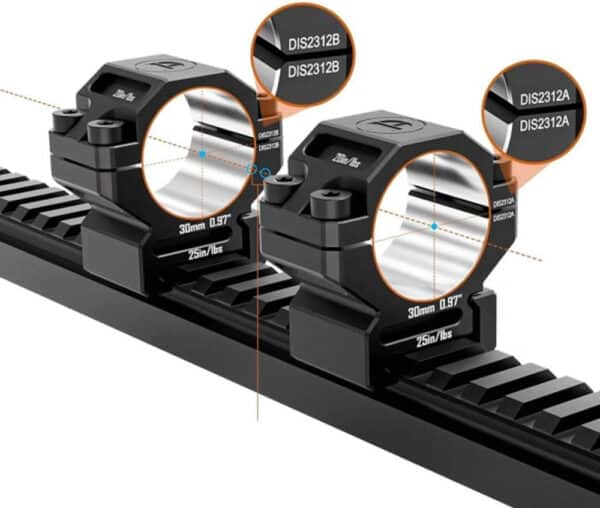 Discovery Scope Mount Rings 6061 Series (30 mm) Low for Picatinny. Height – 9.5 mm
