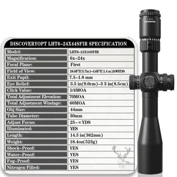 Riflescope Discovery Optics LHT 6-24X44SFIR