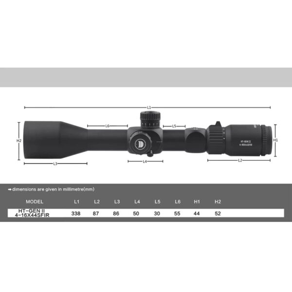 Riflescope Discovery Optics HT Gen2 4-16×44 SFIR FFP