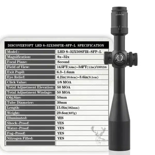 Riflescope Discovery Optics LHD 8-32X50SFIR SFP-L