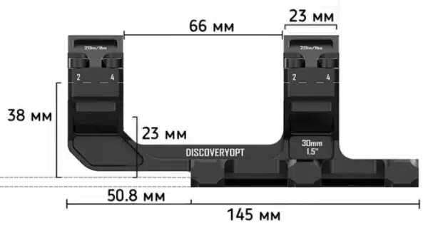 Discovery Optics One-Piece Mount (30 mm) High for Weaver/Picatinny, Base Height – 23 mm