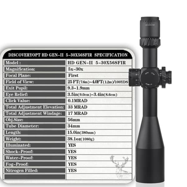 Riflescope Discovery Optics HD GEN2 5-30×56 SFIR