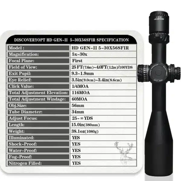 Riflescope Discovery Optics HD GEN2 5-30×56 SFIR