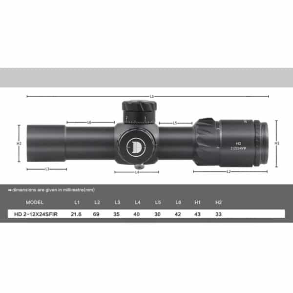 Discovery Optics HD 2-12×24 SFIR FFP Riflescope (30 mm, illuminated reticle)