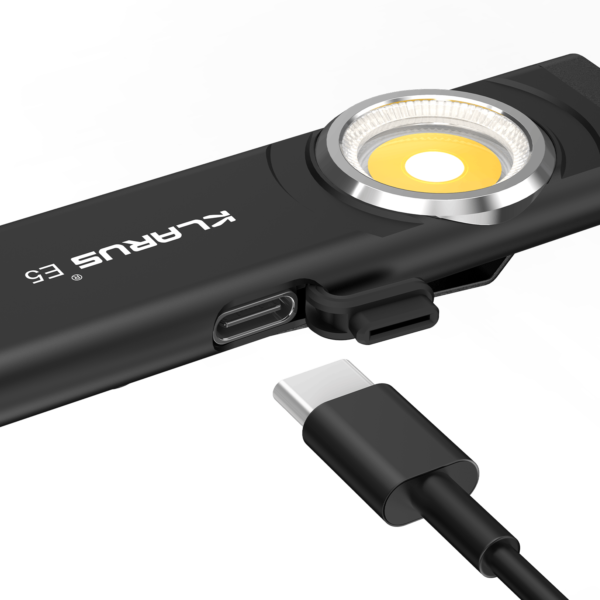 KLARUS E5 Magnetic EDC Flashlight – Ultra-Light Dual Light Pocket Flashlight with USB-C Charging