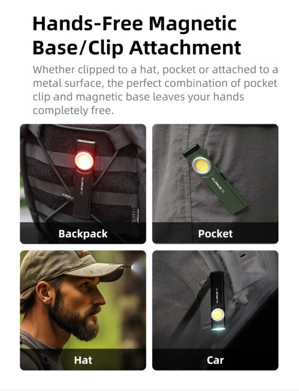 KLARUS E5 Magnetic EDC Flashlight – Ultra-Light Dual Light Pocket Flashlight with USB-C Charging