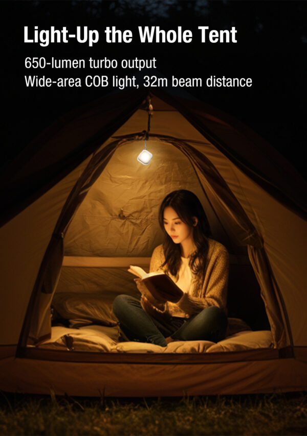 KLARUS CL5 Compact Camping Light – 650 Lumens, USB-C Rechargeable, Magnetic Base
