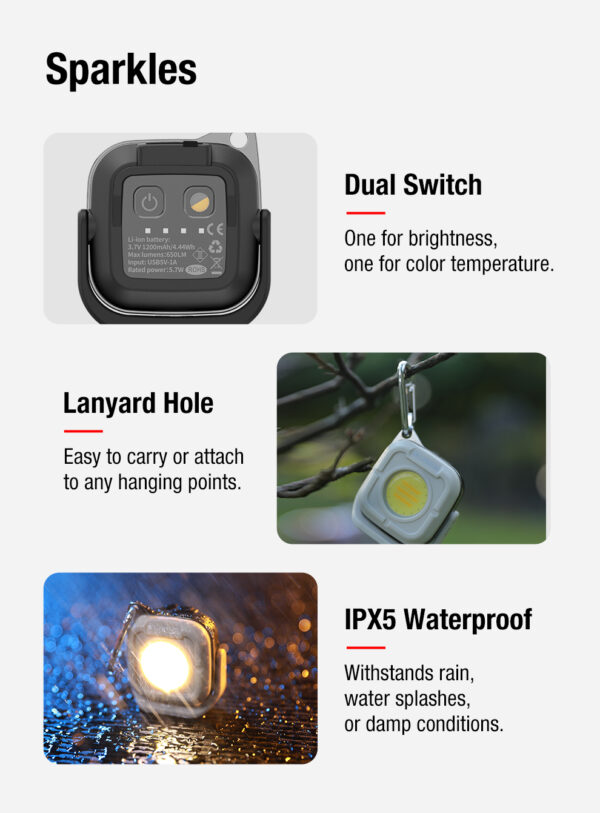 KLARUS CL5 Compact Camping Light – 650 Lumens, USB-C Rechargeable, Magnetic Base