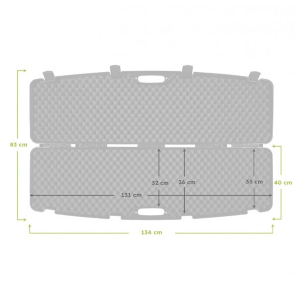 Megaline black gun case 118 × 30 × 11 cm with clasps